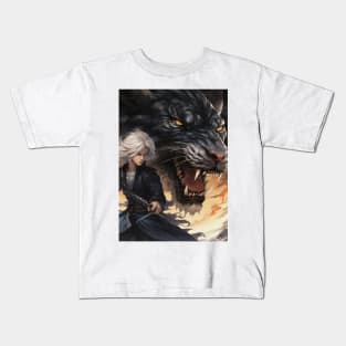 Dark Fantasy Anime Tiger Kids T-Shirt